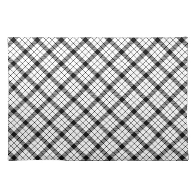 MacFarlane tartan black white plaid Placemat (Front)