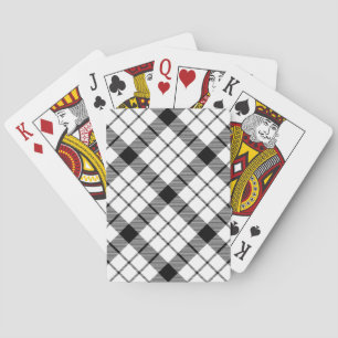 MacFarlane tartan black white plaid Poker Cards