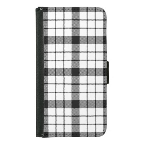 MacFarlane tartan black white plaid Wallet Phone Case For Samsung Galaxy S5