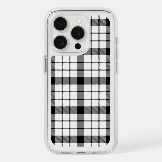 MacFarlane tartan black white plaid Speck iPhone Case (Front (White Titanium))