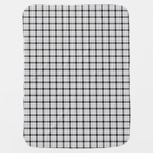 MacFarlane tartan black white plaid Swaddle Blanket