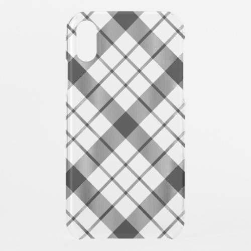 MacFarlane tartan black white plaid iPhone XR Case