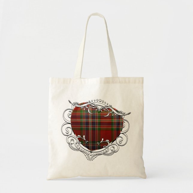 MacFarlane Tartan Heart Tote Bag (Front)