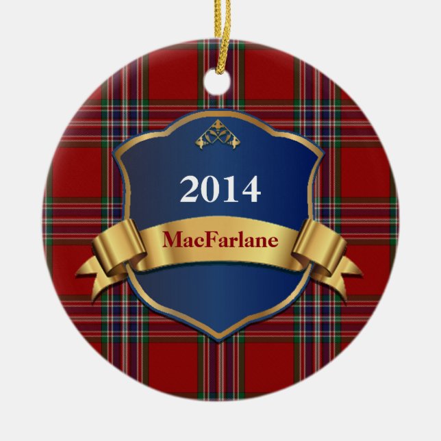 MacFarlane Tartan Plaid Custom ornament (Front)