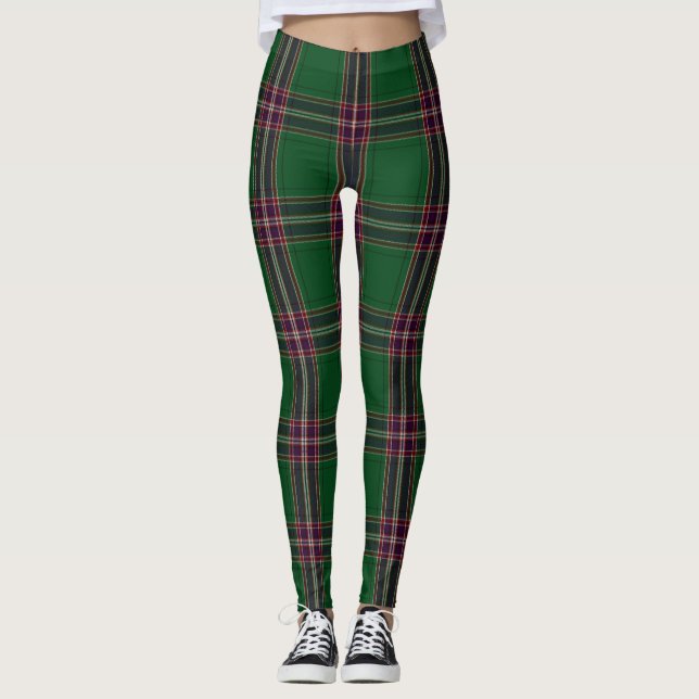 MacFarlane Tartan Plaid Leggings Green (Front)