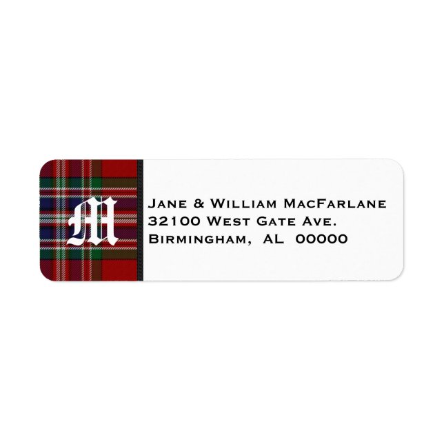 MacFarlane Tartan Plaid Monogram Address Labels (Front)