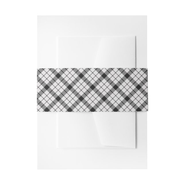 MacFarlane Tartan Plaid Pattern Red Invitation Belly Band (Front Example)