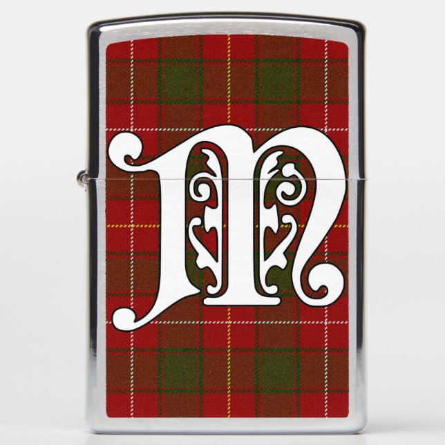 MacFie Clan Tartan Monogram Zippo Lighter (Front)