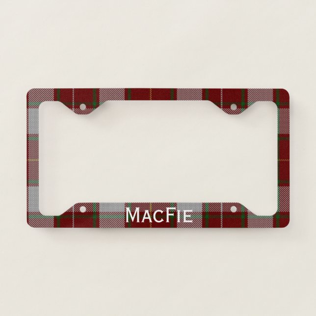 MacFie Tartan Plaid License Plate Frame (Front)