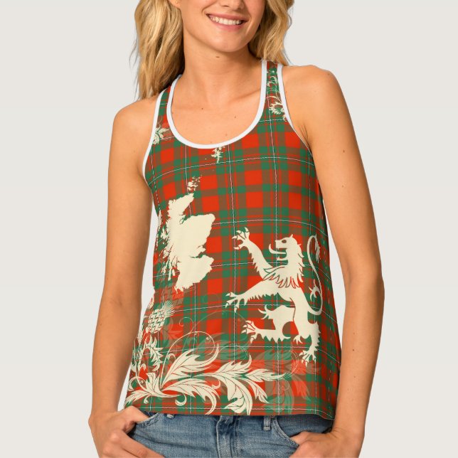 MacGregor Ancient Tartan Scotland Lion Map Art Tank Top (Front)