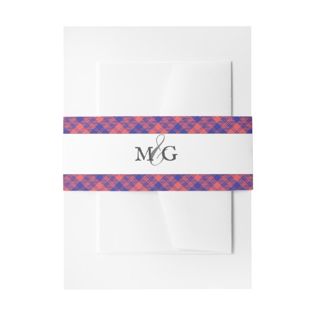 MacGregor and Glengyl Tartan Scottish Plaid Invitation Belly Band
