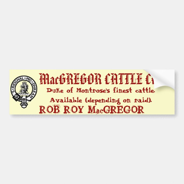 MacGREGOR CATTLE CO. Bumper Sticker (Front)