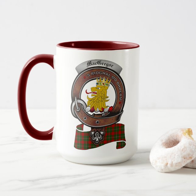 MacGregor Clan Badge Combo 15oz Mug (With Donut)