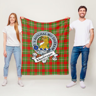 MacGregor Clan Badge Tartan Plaid Fleece Blanket