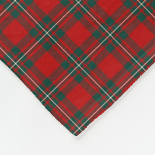 MacGregor Clan Red and Forest Green Tartan Fleece Blanket