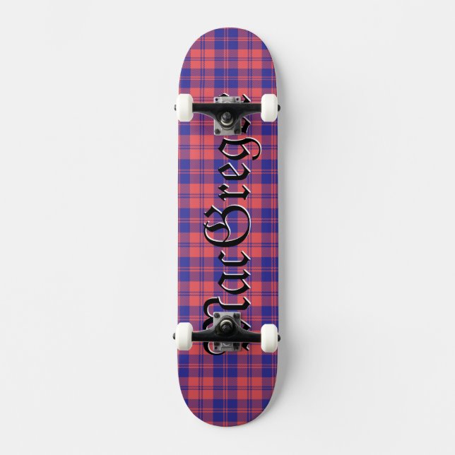 MacGregor Clan Tartan Scottish Plaid Pattern Skateboard (Front)