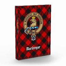 MacGregor Crest over Rob Roy Tartan Acrylic Award