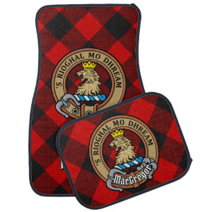 MacGregor Crest over Rob Roy Tartan Car Floor Mat