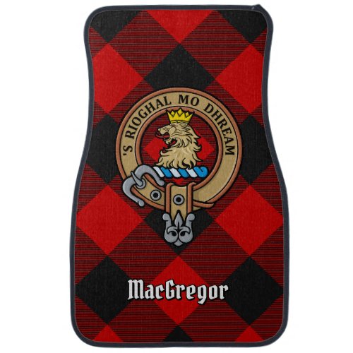 MacGregor Crest over Rob Roy Tartan Car Floor Mat