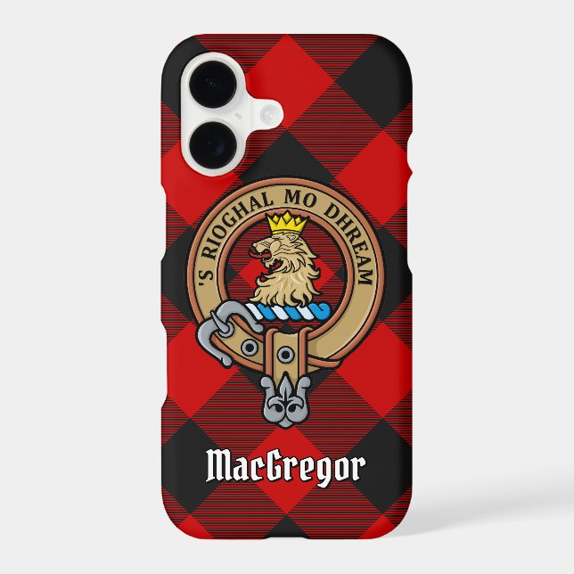 MacGregor Crest over Rob Roy Tartan Case-Mate iPhone Case (Back)