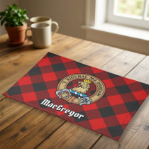 MacGregor Crest over Rob Roy Tartan Cloth Placemat