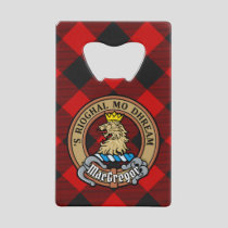 MacGregor Crest over Rob Roy Tartan Credit Card Bottle Opener