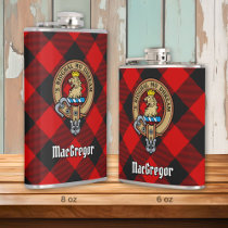 MacGregor Crest over Rob Roy Tartan Flask