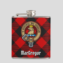 MacGregor Crest over Rob Roy Tartan Flask