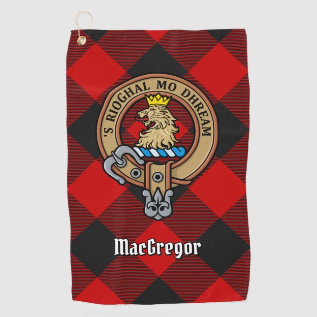 MacGregor Crest over Rob Roy Tartan Golf Towel (Front)