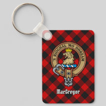 MacGregor Crest over Rob Roy Tartan Keychain