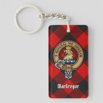 MacGregor Crest over Rob Roy Tartan Keychain