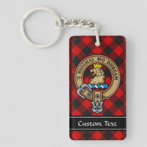 MacGregor Crest over Rob Roy Tartan Keychain