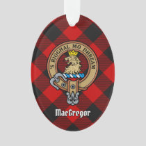 MacGregor Crest over Rob Roy Tartan Ornament