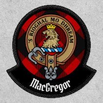 MacGregor Crest over Rob Roy Tartan Patch