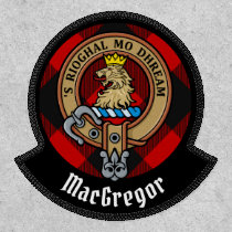 MacGregor Crest over Rob Roy Tartan Patch
