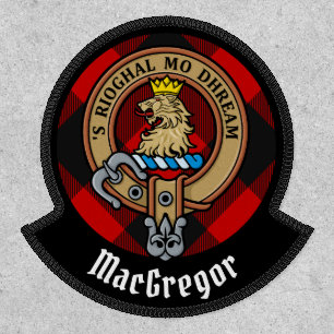 MacGregor Crest over Rob Roy Tartan Patch