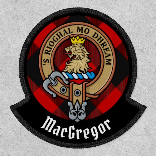 MacGregor Crest over Rob Roy Tartan Patch