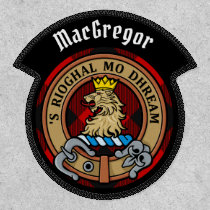MacGregor Crest over Rob Roy Tartan Patch