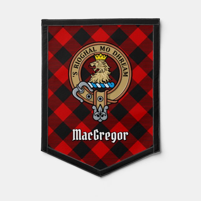 MacGregor Crest over Rob Roy Tartan Pennant (Front)