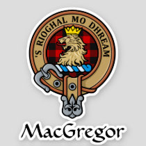MacGregor Crest over Rob Roy Tartan Sticker