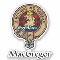 MacGregor Crest over Rob Roy Tartan Sticker