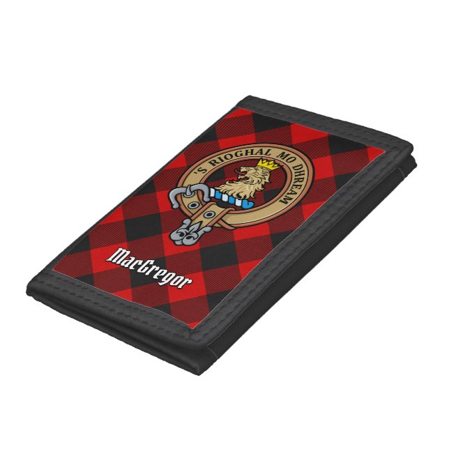 MacGregor Crest over Rob Roy Tartan Trifold Wallet (Bottom)