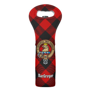 MacGregor Crest over Rob Roy Tartan Wine Bag