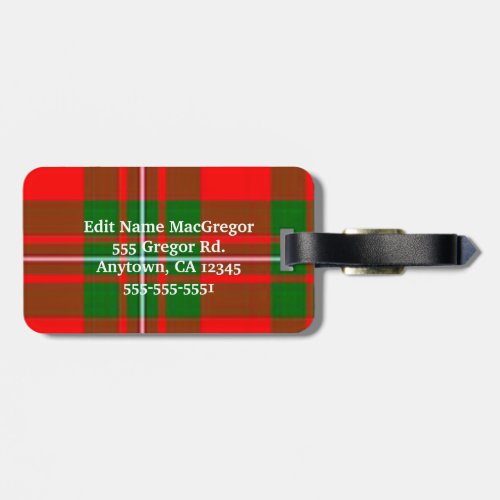 MacGregor Luggage Tag Please customize information