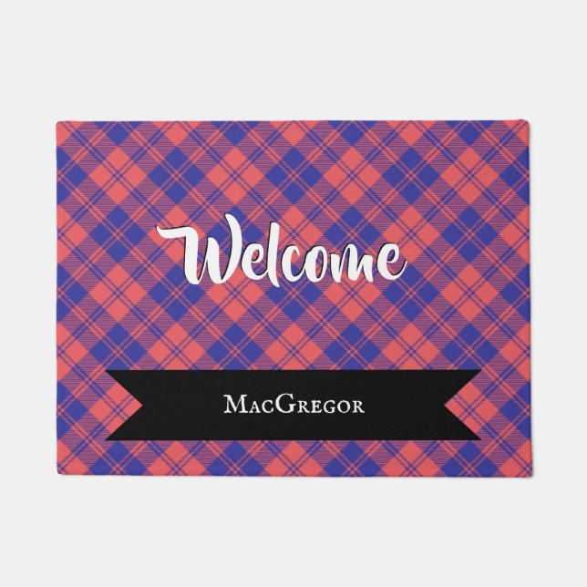MacGregor of Glengyle Clan Scottish Tartan Plaid Doormat (Front)
