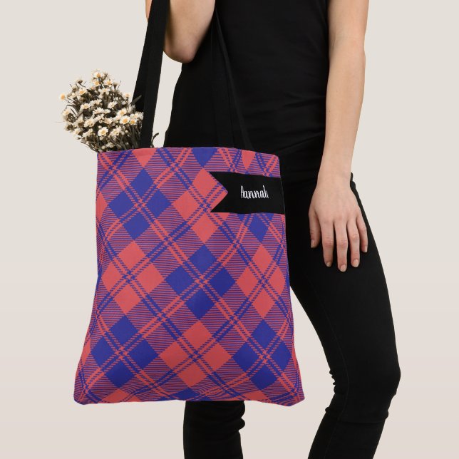 MacGregor of Glengyle Clan Scottish Tartan Plaid Tote Bag (Close Up)