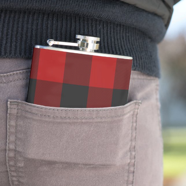 MacGregor | Rob Roy | Buffalo Plaid Red Tartan Flask (In Situ)