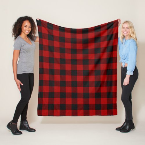 MacGregor  Rob Roy  Buffalo Plaid Red Tartan Fleece Blanket