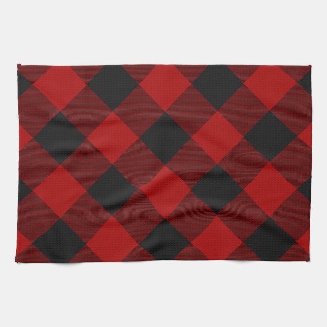 MacGregor | Rob Roy | Buffalo Plaid Red Tartan Kitchen Towel (Horizontal)