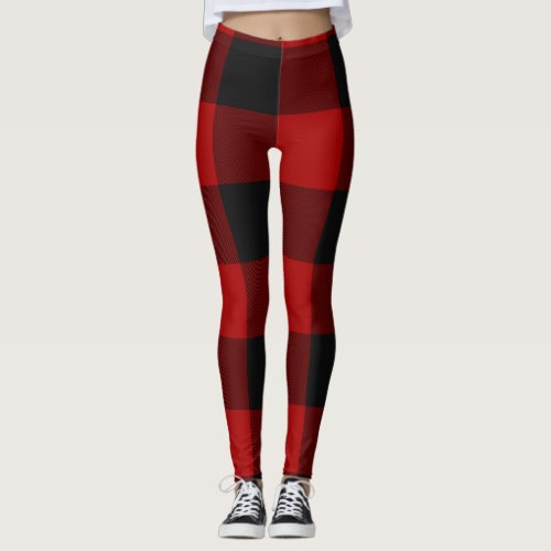 MacGregor  Rob Roy  Buffalo Plaid Red Tartan Leggings